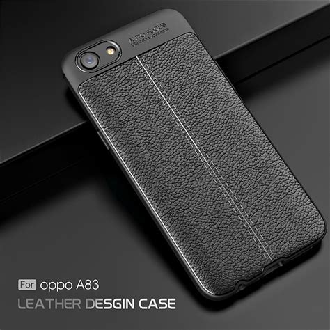 Vaku ® Oppo A83 Kowloon Leather Stitched Edition Top Quality Soft Silicone 4 Frames Ultra Thin