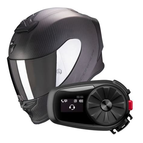 Pack Casque Kit Bluetooth Et Intercom Scorpion Exo R Evo Carbon