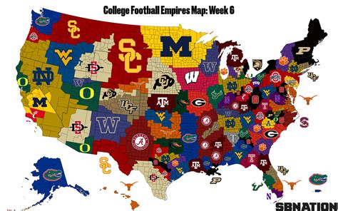 The College Football Empires Map, where Florida is now the land leader ...