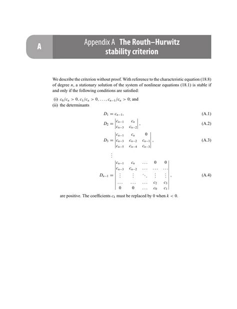 The Routhhurwitz Stability Criterion Appendix A Nonlinear Optical