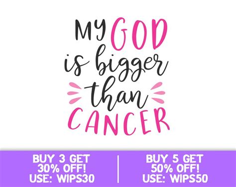 My God Is Bigger Than Cancer Svg Breast Cancer Svg Cancer Etsy