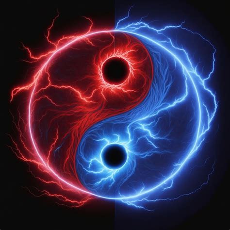 Premium Photo A Blue And Red Yin Yang Symbol With The Word Yin Yang