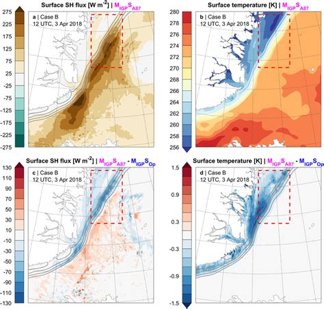 Maps As In Figure 9 But For A C Surface Sensible Heat Flux And B Download Scientific