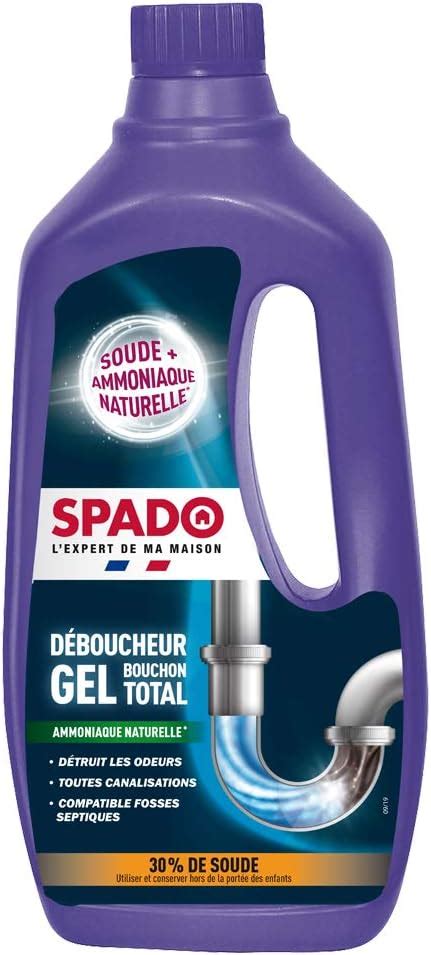 SPADO Déboucher Gel Bouchon total eau stagnante Compatible fosses