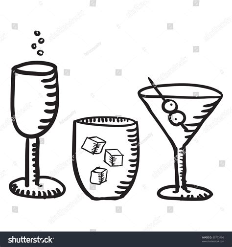 Cocktail Sketches Stock Vector Illustration 59773495 Shutterstock