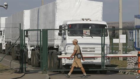 Ukraine Customs Checks Start On Russian Aid Convoy Bbc News