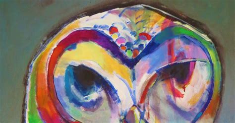 Daily Painters Abstract Gallery: Colorful Abstract Acrylic Owl Painting