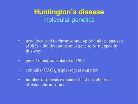 PPT Neurogenetic Disorders Huntingtons Disease PowerPoint