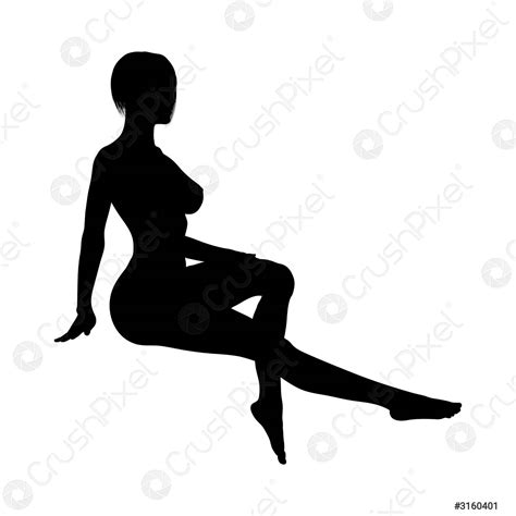 Nudo Sexy Ragazze Silhouette Vettore Stock Crushpixel