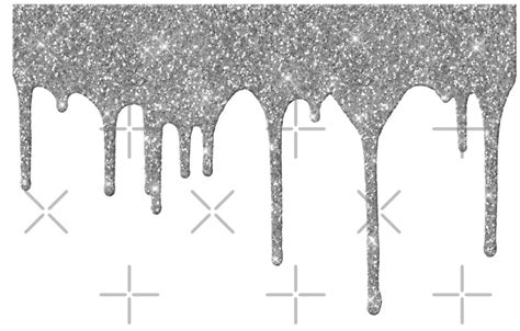 Silver Glam Glitter Sparkle Drips By Colorflowart Redbubble