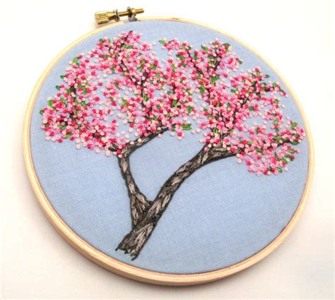 Cherry Blossoms Hand Embroidery Hand Stitched By Laurelsusanstudio Hand