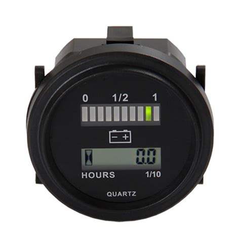 Led With Hour Meter Round Battery Indicator Meter Gauge 1224v 36v 48v