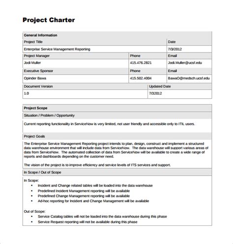 FREE 8 Project Charter Templates In PDF MS Word 25286 Hot Sex Picture