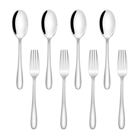 Santuo Stainless Steel Teaspoon And Dessert Forks Set Stainless Steel