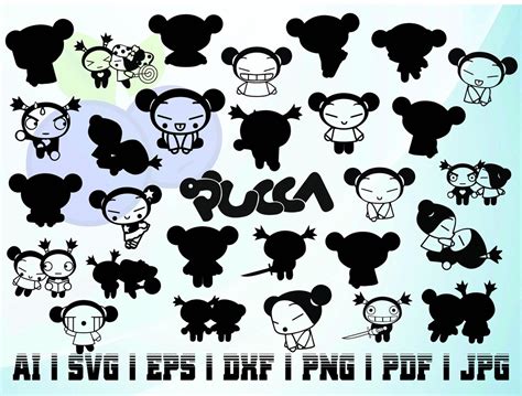 Pucca Silueta Svg Garu Divertido Amor Paquete Kit Descarga Etsy España