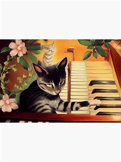 Mascarilla Gato Tocando El Piano Ilustraci N De Dibujos Animados