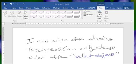 Cannot Get Ink Tools To Work Correctly In Word 2016 Similar Microsoft Community