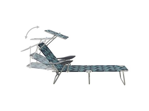 Chaise Longue Avec Auvent Acier Motif De Feuilles