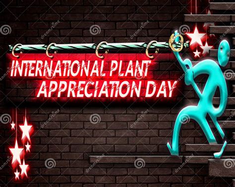 Holiday International Plant Appreciation Day Neon Text Effect On