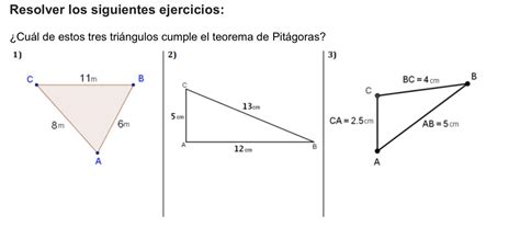 Cual De Estos Triángulos Cumple Con El Teorema De Pitágoras Brainly Lat