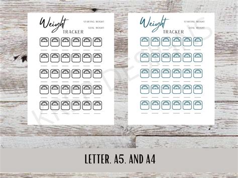 WEIGHT TRACKER PRINTABLE, Weight Tracker, Weight Goals, Weight Printable, Instant Download - Etsy