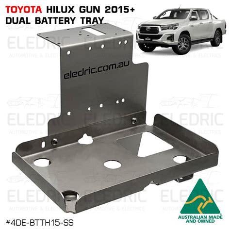 Dual Battery Tray Toyota Hilux 2015 GUN N80 Stainless Steel 4WD 4x4