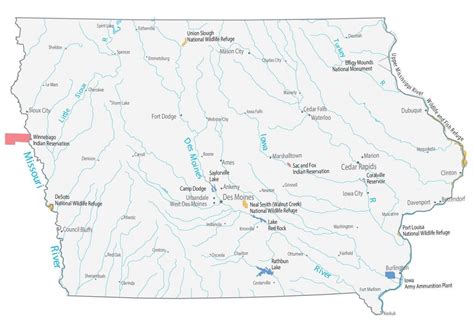 iowa state map places  landmarks gis geography