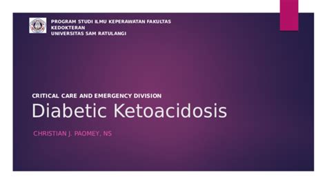 Ppt Diabetic Ketoacidosis Dka