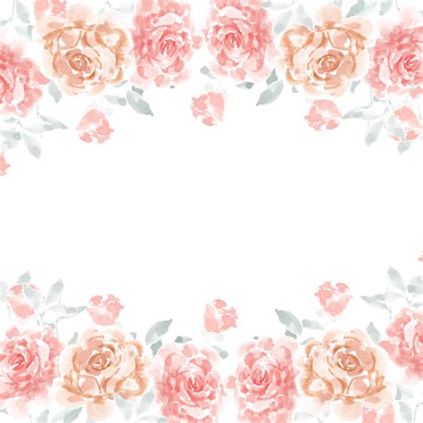 Moldura De Flor Em Aquarela De Rosa Pastel Vintage Png Casamento