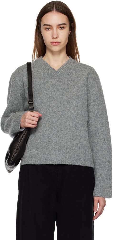 Maison Margiela Gray V Neck Sweater Maison Margiela