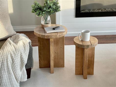 Round Modern Wood Side Tables Ana White