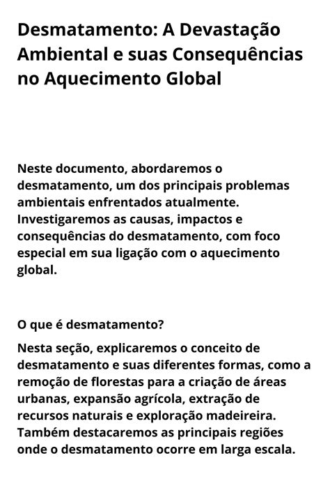 Solution Desmatamento A Devasta O Ambiental E Suas Consequ Ncias No