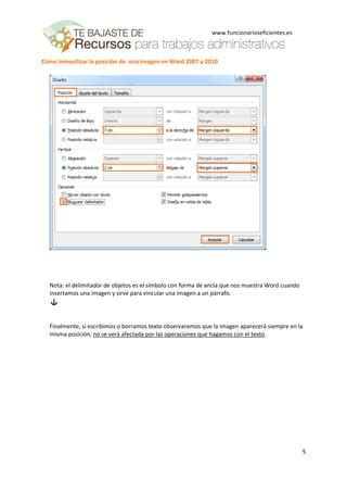 C Mo Inmovilizar La Posici N De Una Imagen En Word Y Pdf