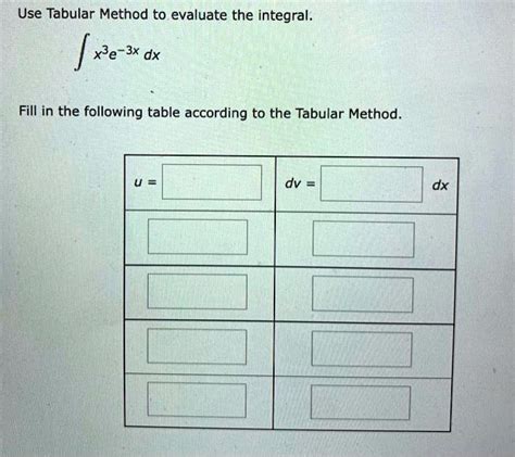 use tabular method then solve integral Use Tabular Method to evaluate ...