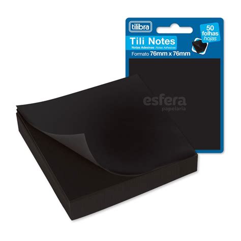 Bloco Adesivo Tili Notes X Mm Preto Tilibra Esfera Papelaria I