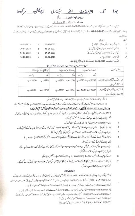 Bise Sargodha Board Admissions In School College University