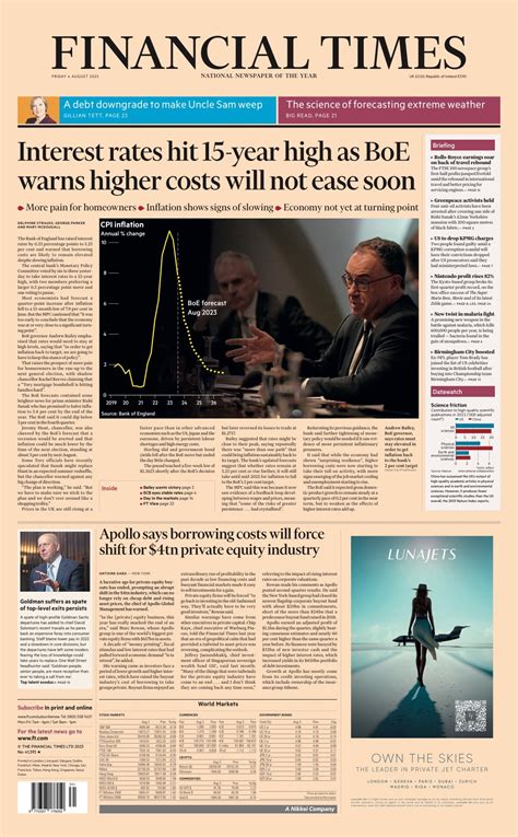 Financial Times Front Page Th Of August Tomorrow S Papers Today