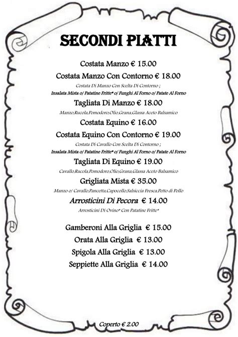 Secondi Pizzeria Il Covo Ristorante