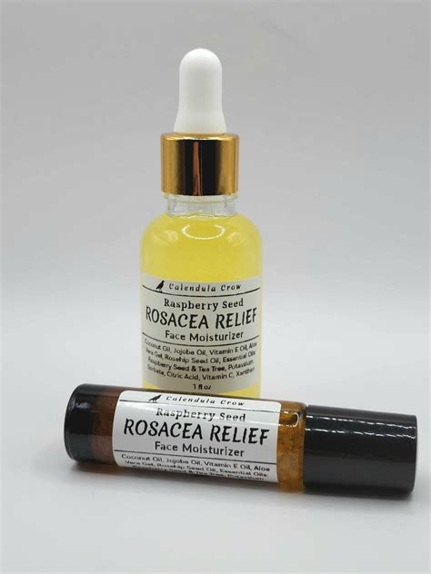 Rosacea Face Moisturizer Aloe Vera And Raspberry Seed Oil Blend Calendula Crow