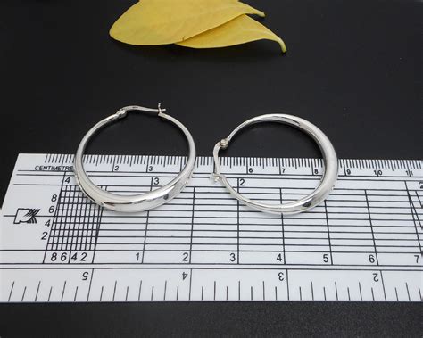 Rising Moon Earrings Silver Hoop Earrings 35mm Sup Silver Sup Silver