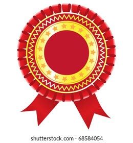 Blank Award Template Rosette Golden Red Stock Vector Royalty Free