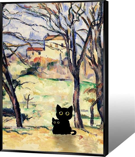 Aefer Vintage Monet Garden Cat Canvas Wall Art Famous Oil Paintings