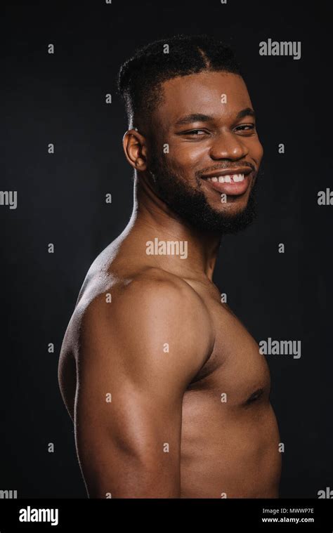 Portrait Of Handsome Shirtless Young Muscular African American Man