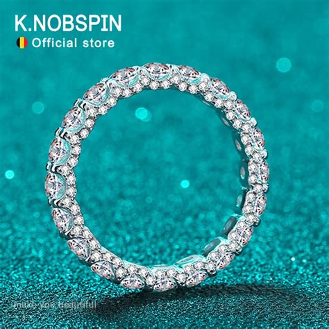 Knobspin D Cor Anel Moissanite Para Mulher J Ias De Casamento Gra