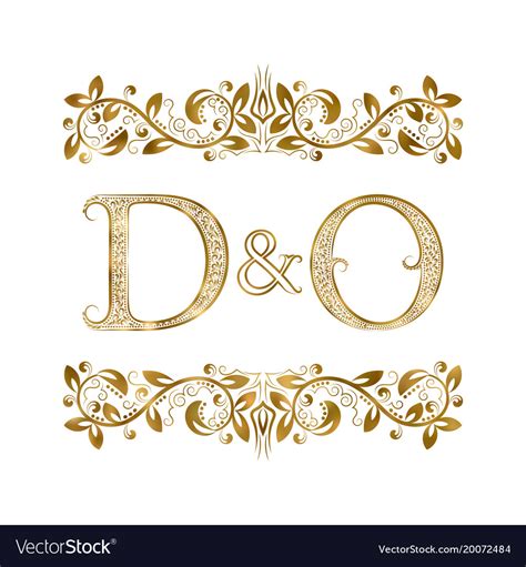 D And O Vintage Initials Logo Symbol The Letters Vector Image