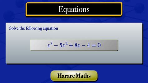 Solving Cubic Equation Youtube