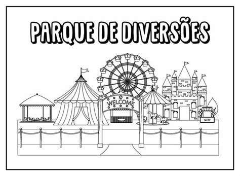 Como Desenhar Um Parque De Diversões - Desenhos de Parque de Diversões para Colorir e Imprimir - Aprender a ...