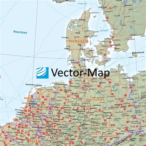 Wegenkaart Europa Natuurkundig Europa Kaarten Vector Map