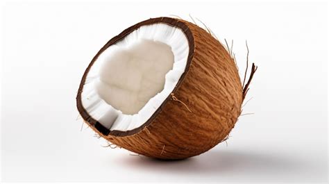 Premium Ai Image Coconut Half Isolated On White Background