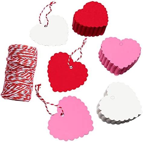 Amazon Pcs Valentine S Day Heart Gift Tags Heart Shape Kraft